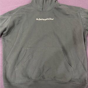 Men's Dark Gray Hoodie with Embroidered Detail